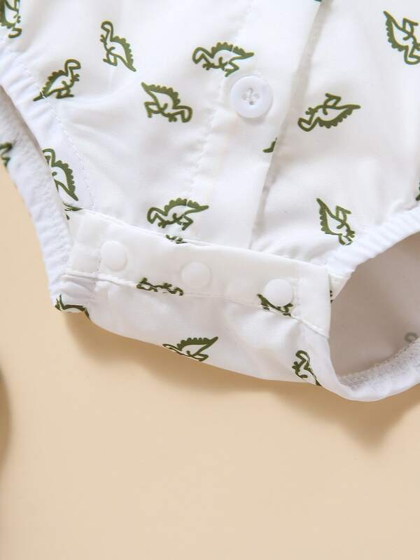 Conjunto de 2 piezas para bebé niños, body y shorts con tirantes