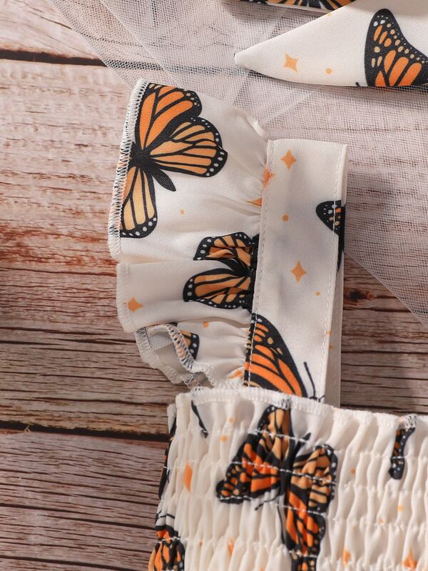 Set de dos piezas para bebé niña, vestido y lazo