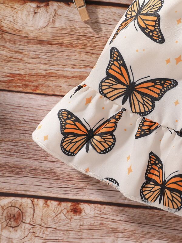 Set de dos piezas para bebé niña, vestido y lazo