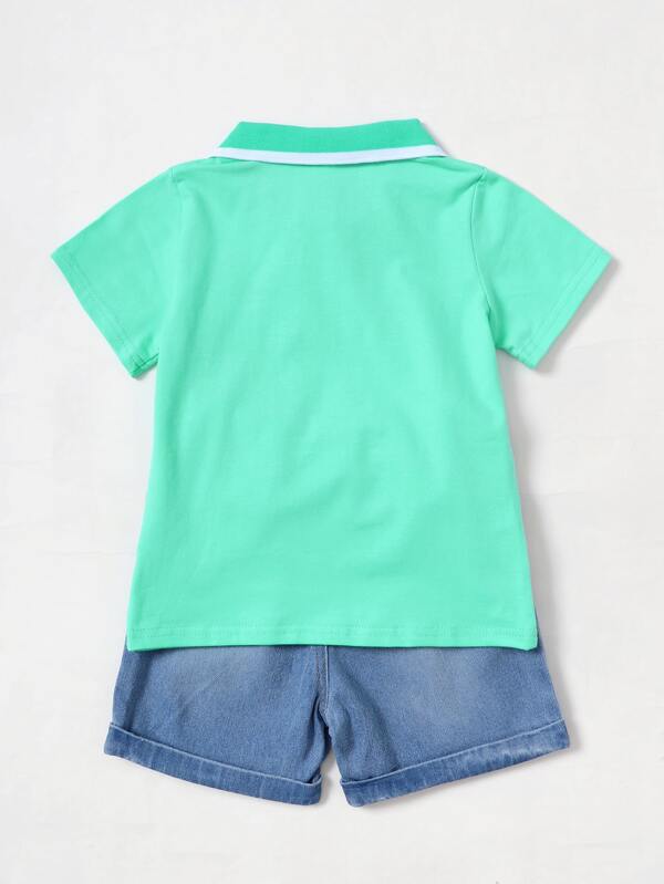 Conjunto de 2 piezas para niños pequeños, chemise y shorts