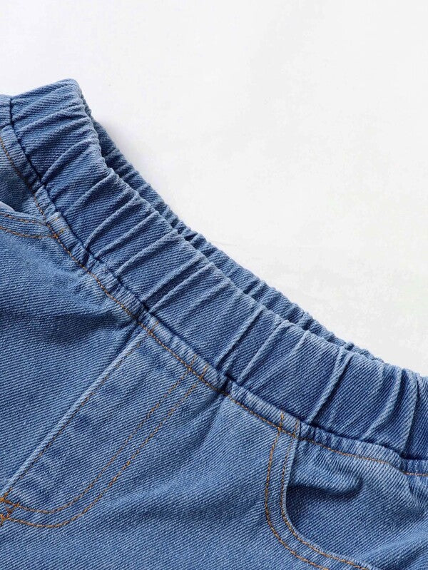 Conjunto de 2 piezas para niños pequeños, chemise y shorts