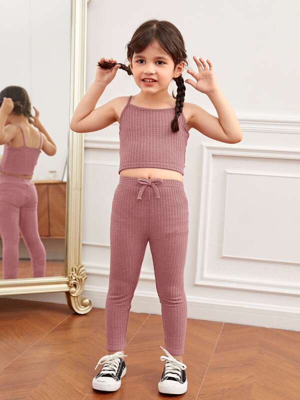 Set de 3 piezas para niñas pequeñas, blusa, sobretodo y leggins