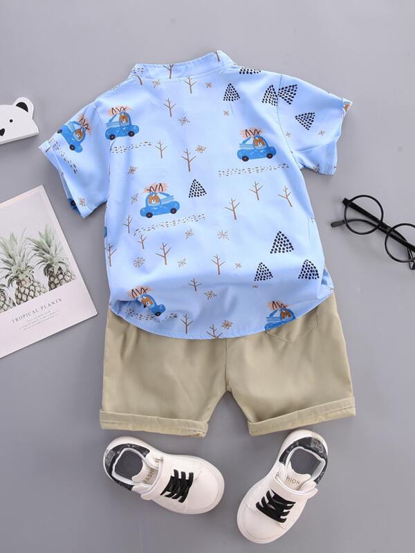 Conjunto de 2 piezas para bebé y niños pequeños, camisa y shorts