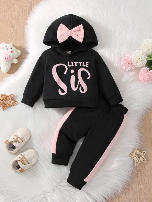 Conjunto de 2 piezas para bebé y niñas pequeñas, sweater y joggers