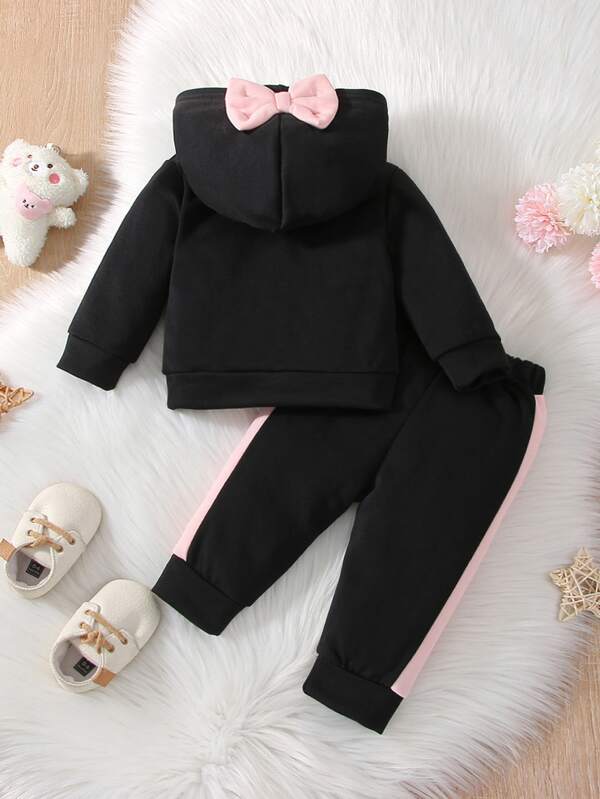Conjunto de 2 piezas para bebé y niñas pequeñas, sweater y joggers
