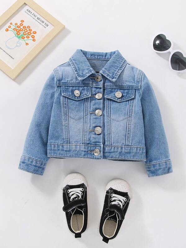 Chaqueta denim para bebé niña