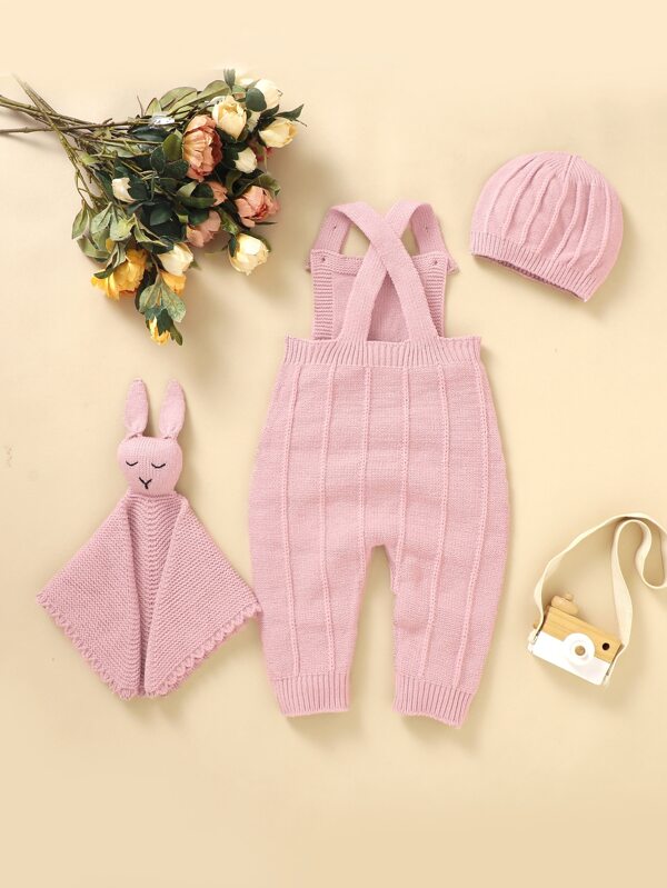 Set de 3 piezas para bebé niña, braga, gorro y toalla