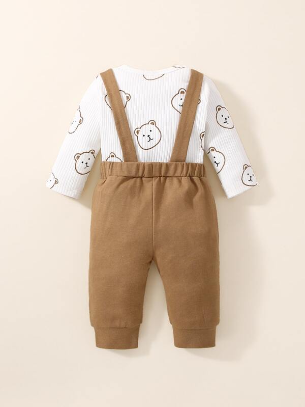 Conjunto de 2 piezas para bebé niño, body y overall