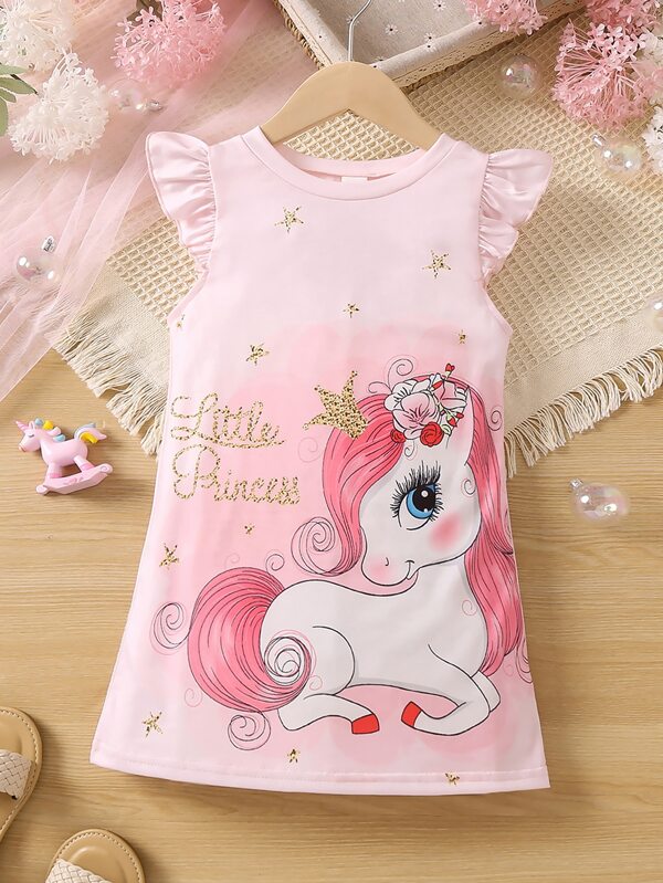 Vestido de unicornio para niña pequeña