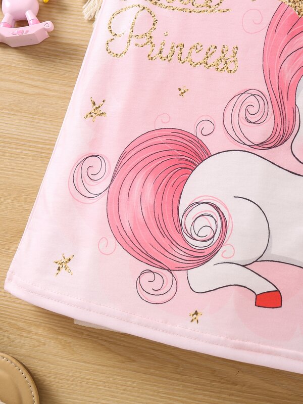 Vestido de unicornio para niña pequeña