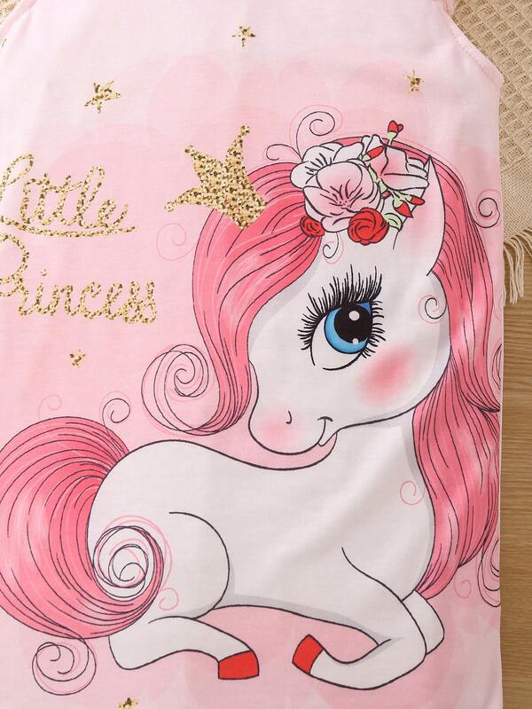 Vestido de unicornio para niña pequeña
