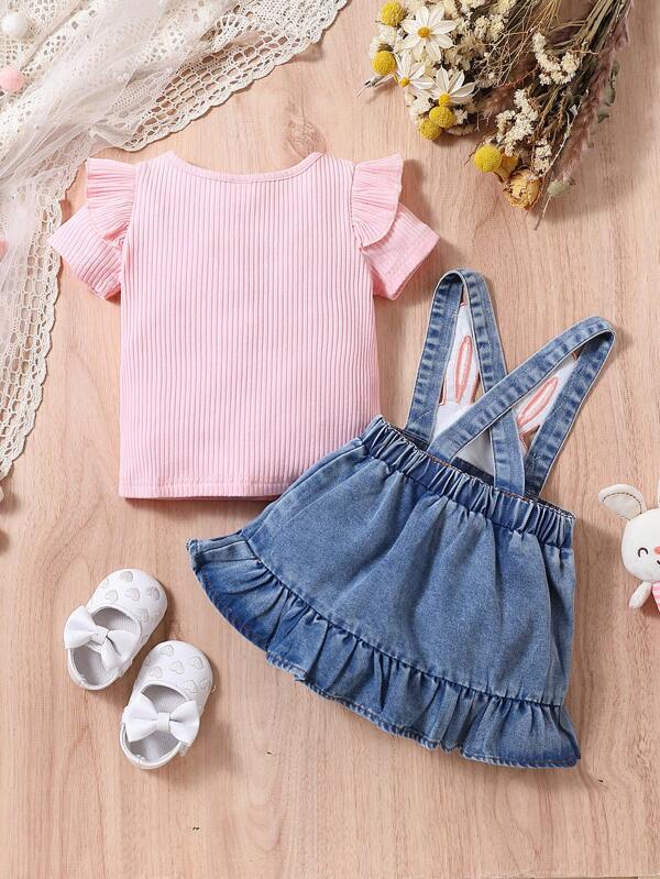 Conjunto de 2 piezas para bebé niña, blusa y vestido