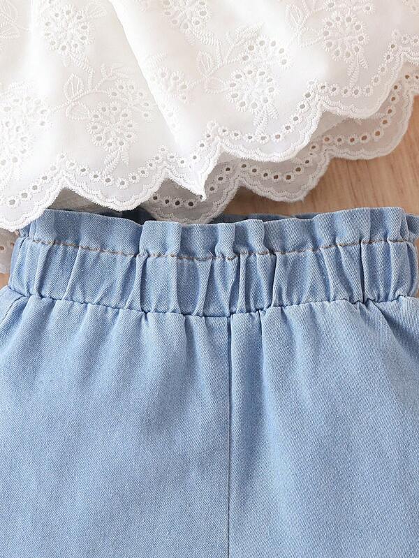 Conjunto de 2 piezas para bebé y niñas pequeñas, top y short