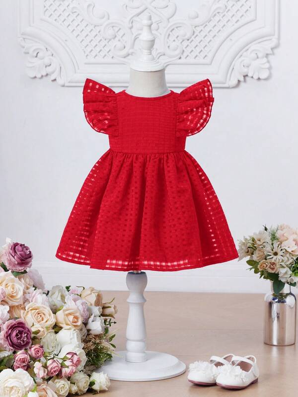 Vestido para niña bebé con mangas de mariposa