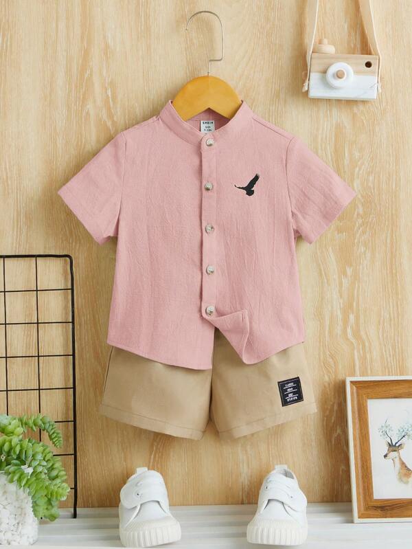 Conjunto de 2 piezas para bebé y niños pequeños, camisa y shorts