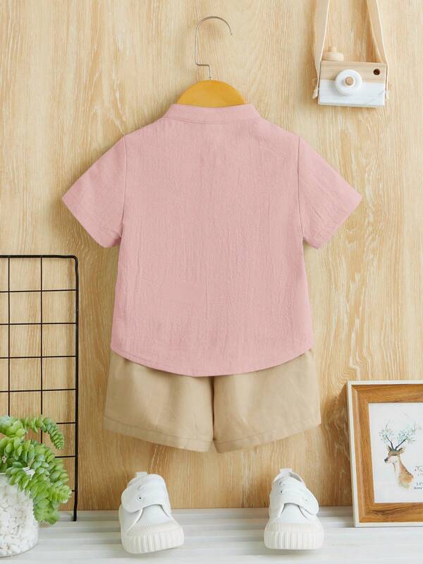 Conjunto de 2 piezas para bebé y niños pequeños, camisa y shorts