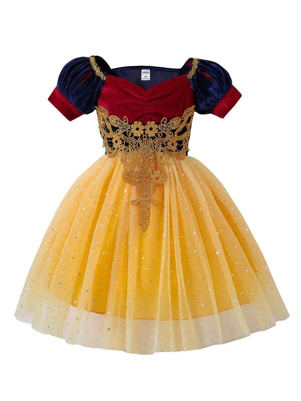 Vestido estilo Blancanieves para niñas pequeñas