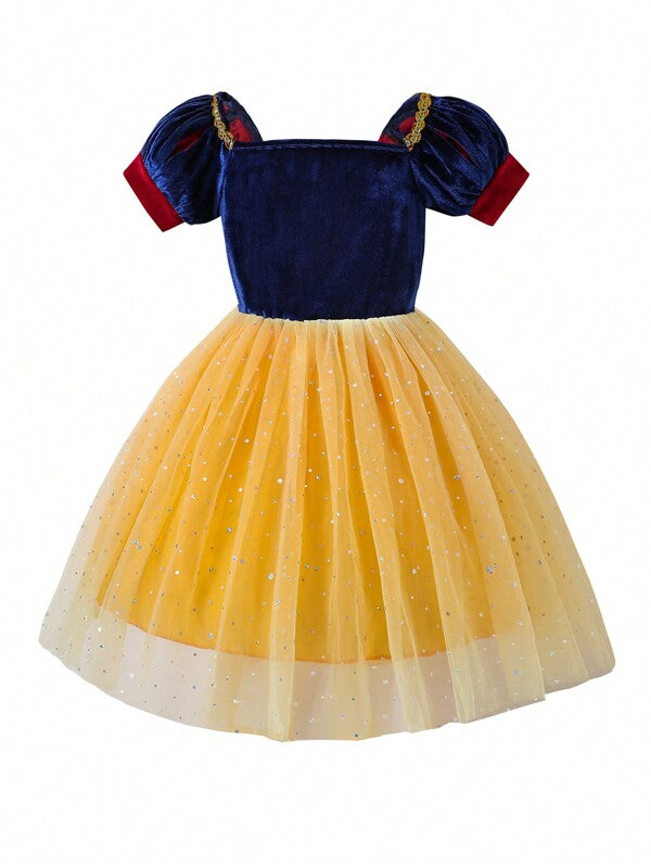 Vestido estilo Blancanieves para niñas pequeñas