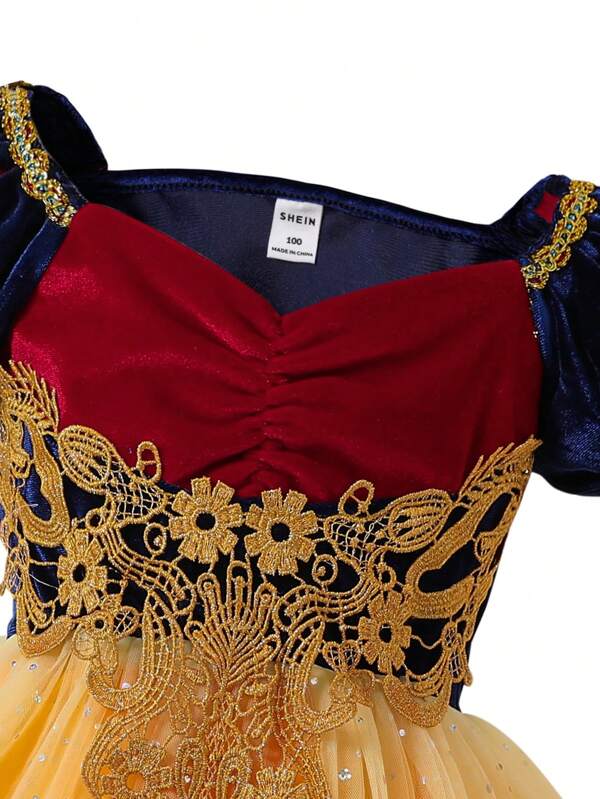 Vestido estilo Blancanieves para niñas pequeñas
