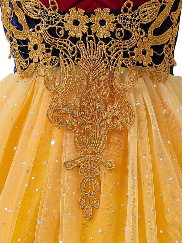 Vestido estilo Blancanieves para niñas pequeñas