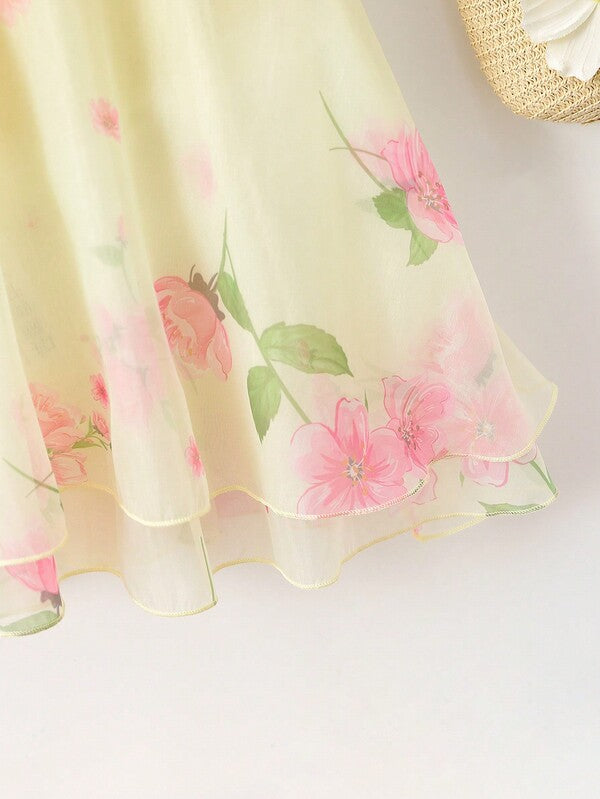 Vestido floral de bebé niña