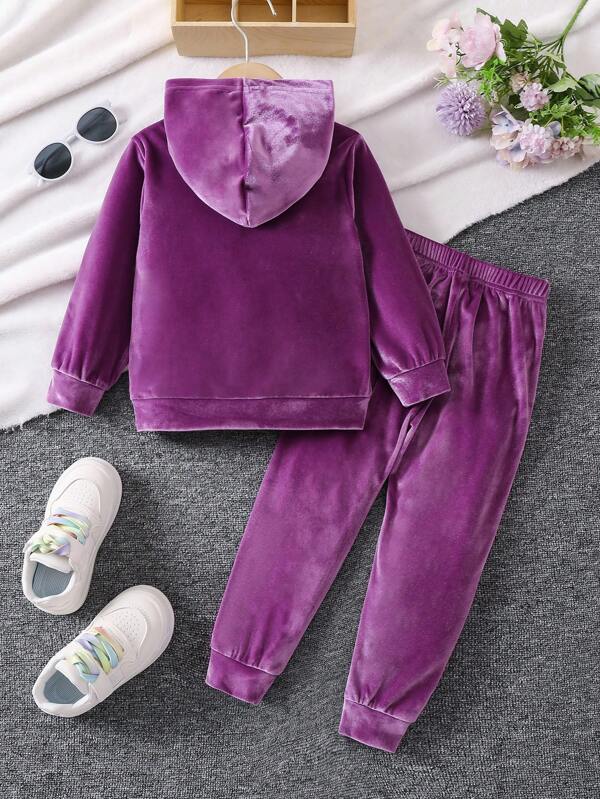 Conjunto de 2 piezas para niñas pequeñas, sweater y joggers