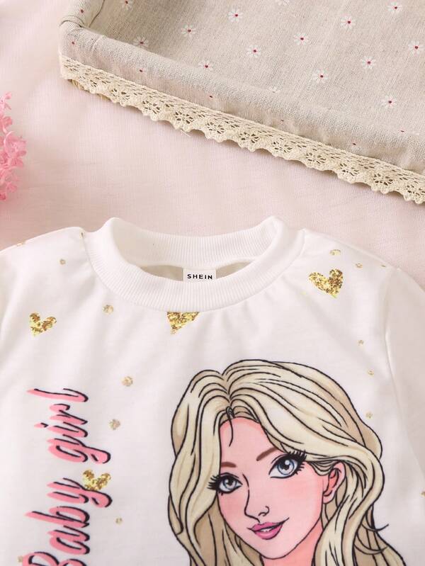 Conjunto de 2 piezas para niñas pequeñas, sweater y falda