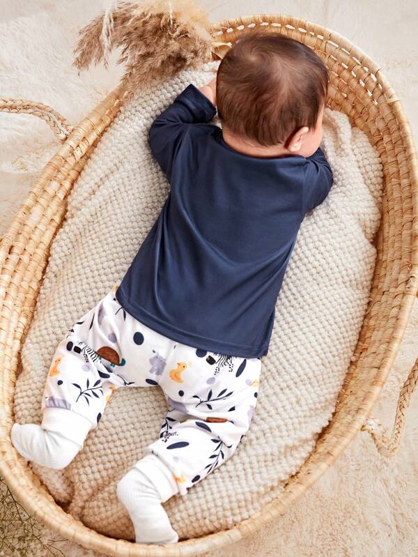 Conjunto de 2 piezas para bebé niño, sweater y mono