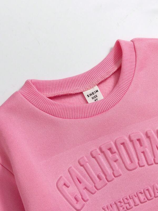 Conjunto de 2 piezas para niñas pequeñas, sudadera y joggers deportivo