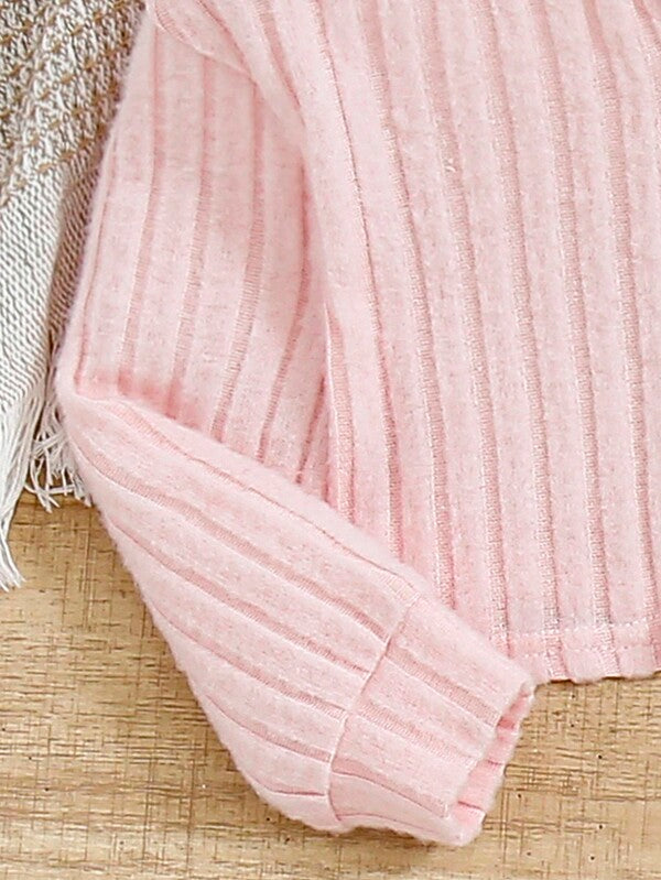 Conjunto de 2 piezas para bebé y niñas pequeñas, enterizo y sweater