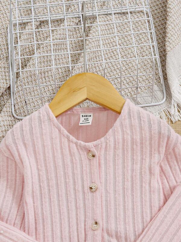 Conjunto de 2 piezas para bebé y niñas pequeñas, enterizo y sweater