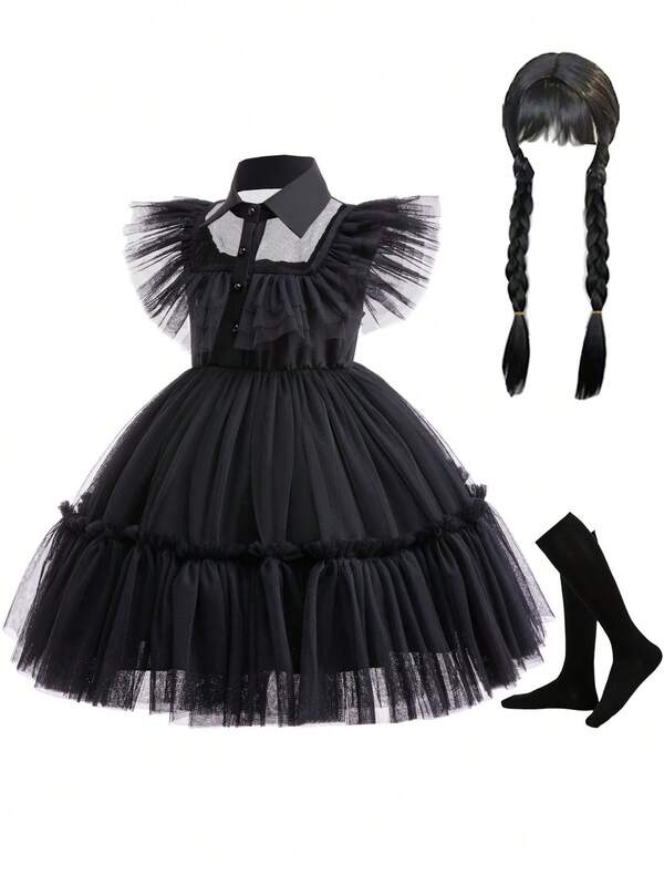 Vestido de Merlina para niñas pequeñas