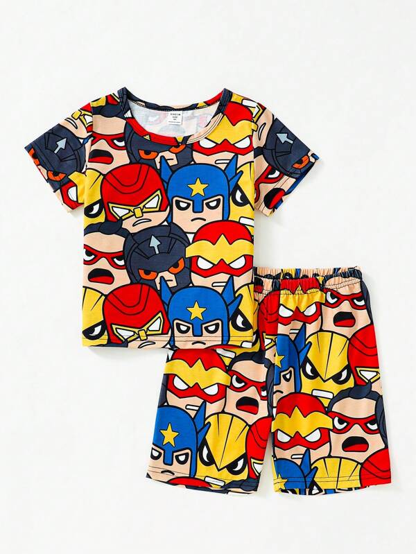 Conjunto de 2 piezas para niños pequeños, franela y shorts