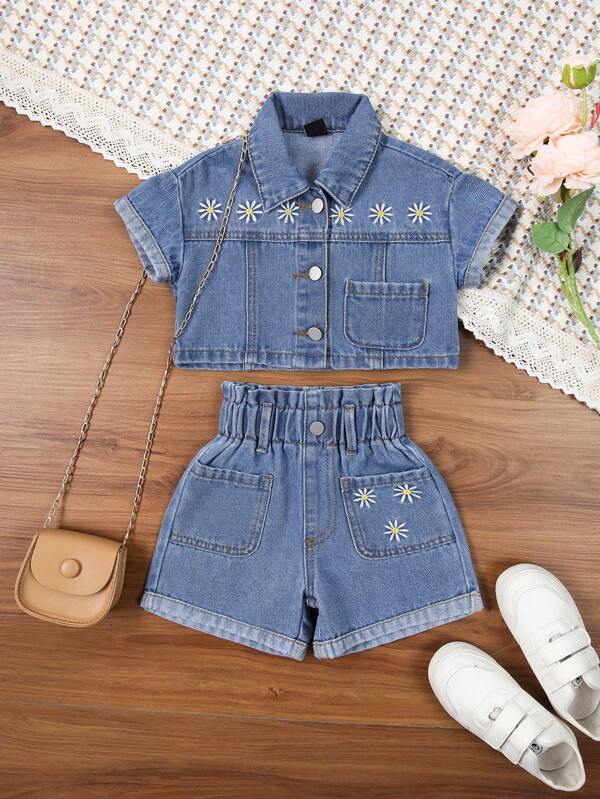 Conjunto de 2 piezas para bebé niña, camisa y short