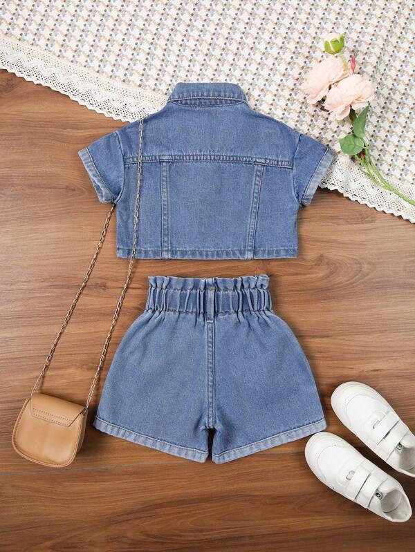 Conjunto de 2 piezas para bebé niña, camisa y short