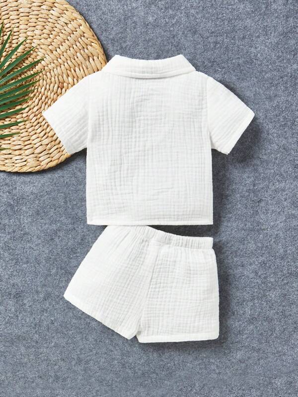 Conjunto de 2 piezas para bebé y niños pequeños, camisa y shorts