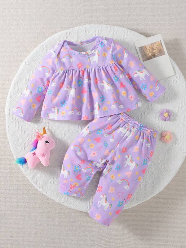 Conjunto de 2 piezas para bebé niña, sweater y mono