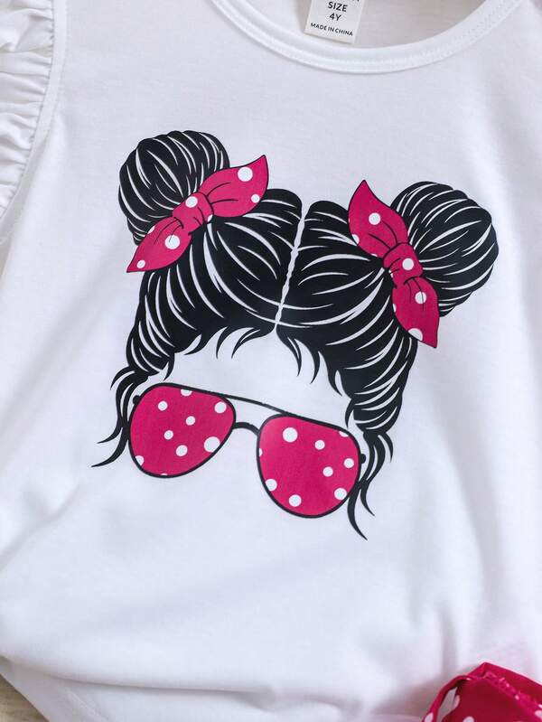 Conjunto de 2 piezas para niñas pequeñas, blusa y falda