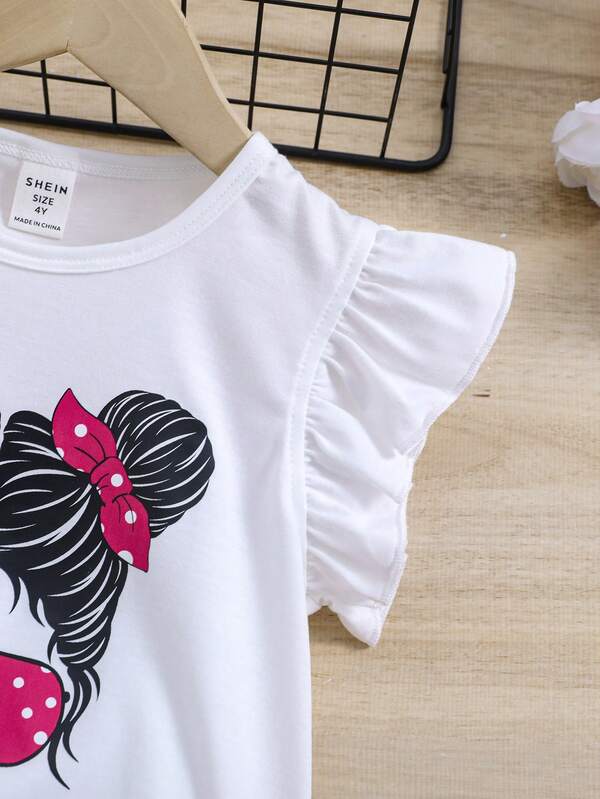 Conjunto de 2 piezas para niñas pequeñas, blusa y falda