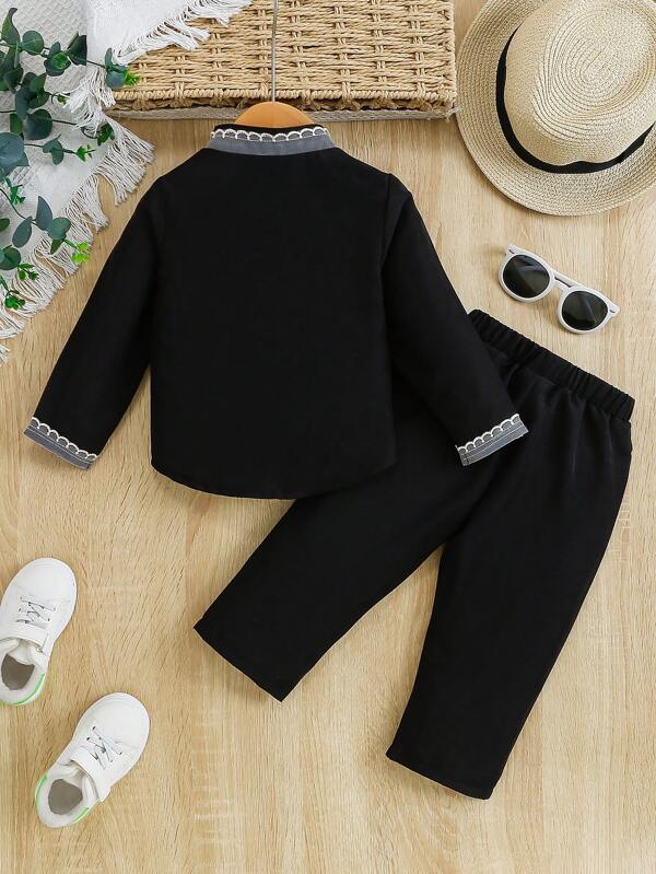 Conjunto de 2 piezas para bebé y niños pequeños, camisa y pantalón