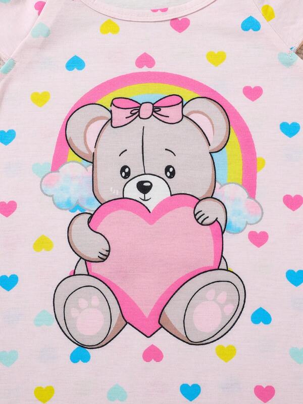 Vestido de pijama con oso para niña pequeñas
