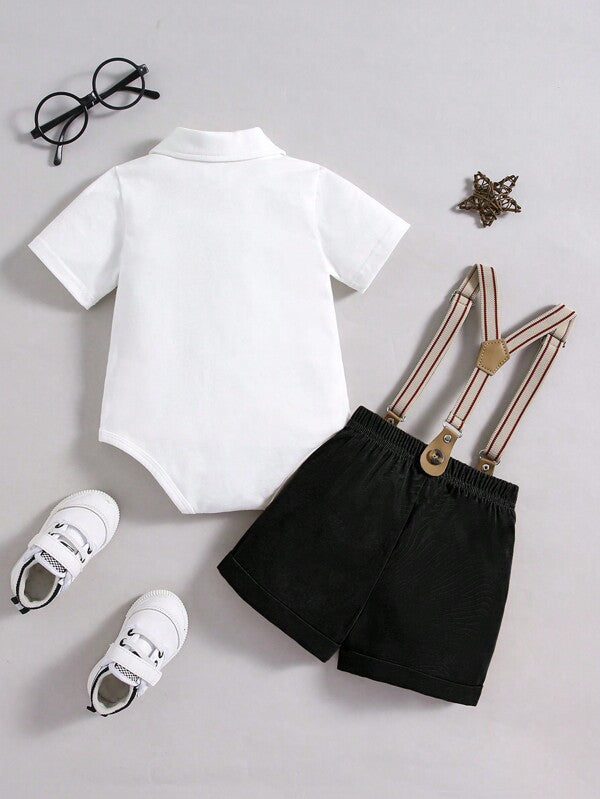 Conjunto de 2 piezas para bebé y niños pequeños, body y overall