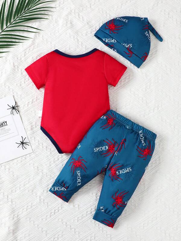Set de 3 piezas para bebé y niños pequeños, body, mono y gorro