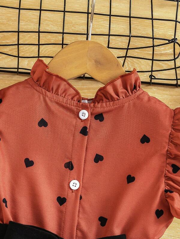 Conjunto de 2 piezas para niñas pequeñas, blusa y leggins