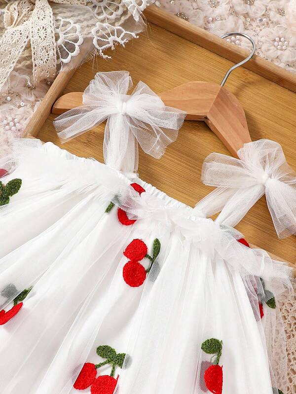 Vestido de cerezas para bebé y niñas pequeñas