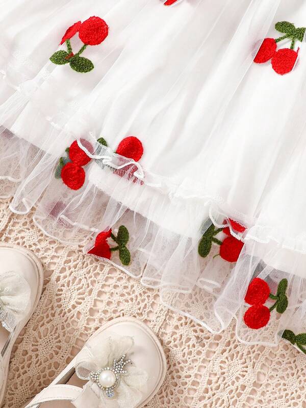 Vestido de cerezas para bebé y niñas pequeñas