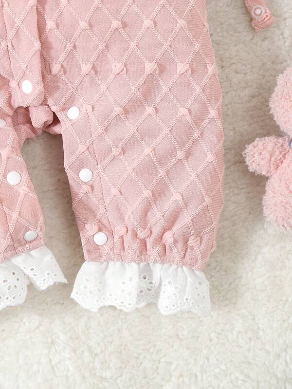 Set de 2 piezas para bebé niña, mameluco y gorro