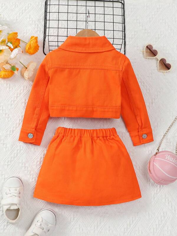 Conjunto de 2 piezas para bebé y niñas pequeñas, chaqueta y falda