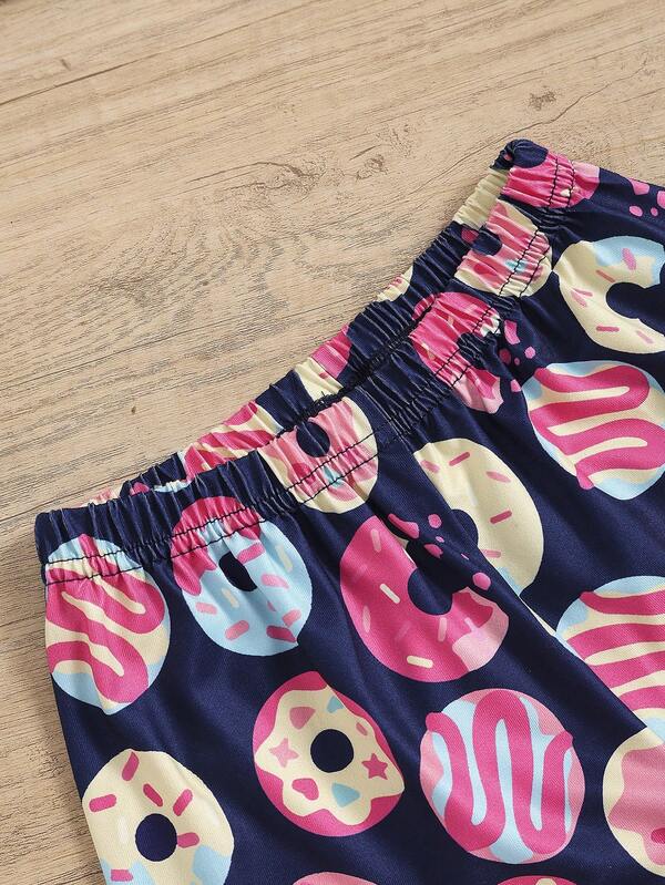 Conjunto de 2 piezas para niñas pequeñas, franela y short