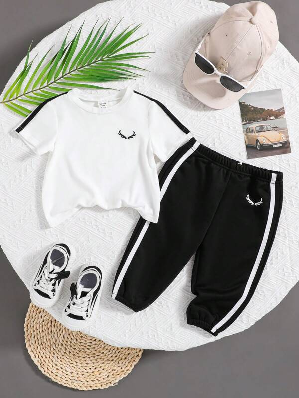 Conjunto de 2 piezas para bebé y niños pequeños, franela y joggers